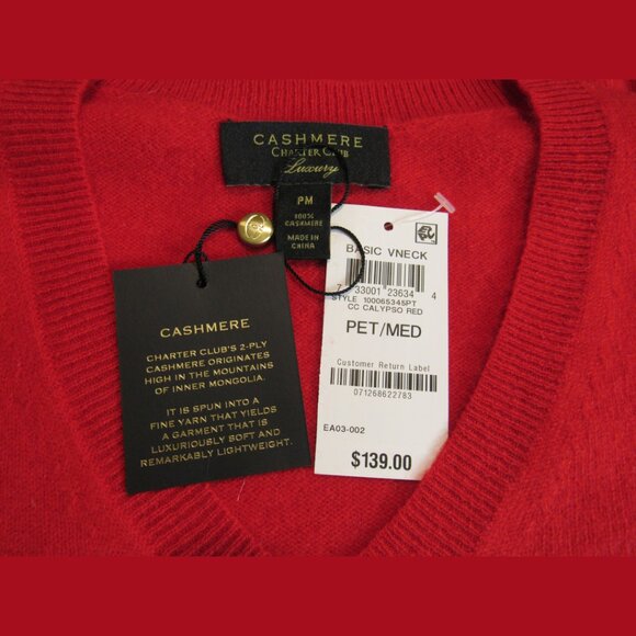 Charter Club Petite Luxury V-Neck Cashmere Sweater - Picture 5 of 5